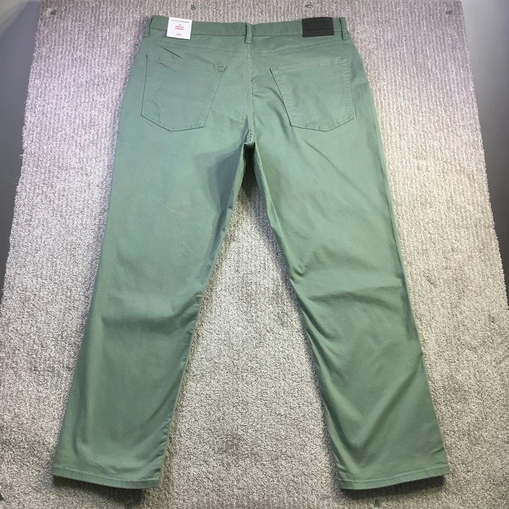Lucky Brand 410 Athletic Straight Sage Green Advanced Stretch Pants 38 x 30 NWT